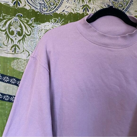 ALO Yoga Lilac Freestyle Fleece Mock Neck Sweatshirt Size Medium - Picture 4 of 16